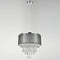 Modern Drum Black Sheer 4-Light Island Chrome Chandelier Crystal